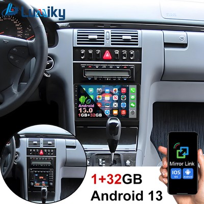 32GB Android 13 Autoradio Navi BT Player Für Benz E-Klasse W210 1998-2002 FM GPS