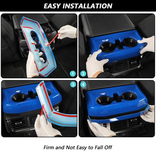 Blue Rear Console Cup Holder Panel Trim Cover For Ford F150 2021-22 Accessories - Picture 6 of 9