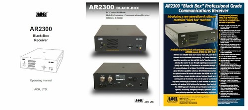AOR AR2300 RECEIVER OPERATING MANUAL + COLOR BROCHURE + ADVERTISEMENT