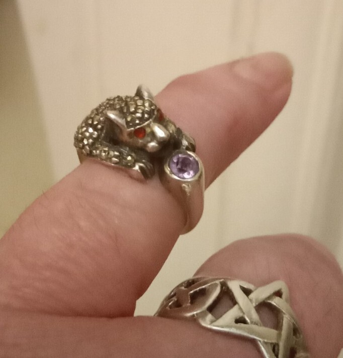 Vintage Solid Sterling Silver,Ruby, Marcasite & A… - image 2