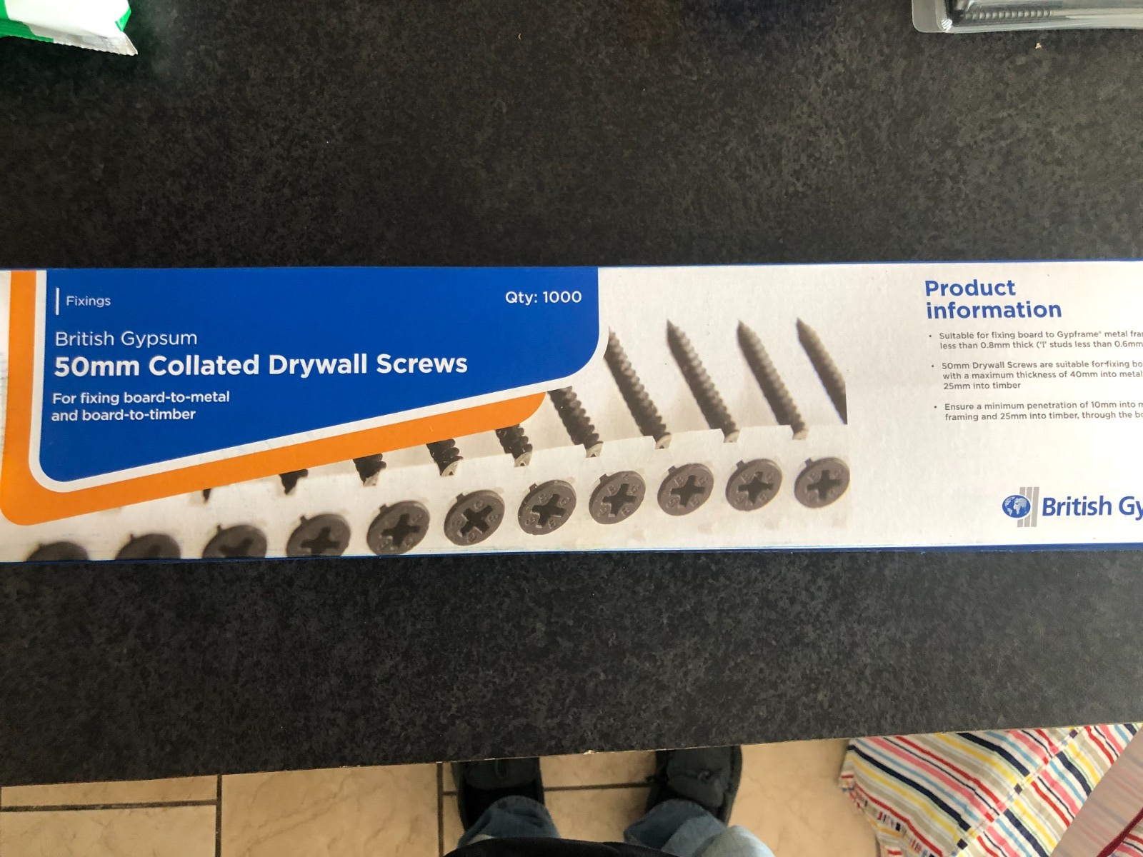 British Gypsum Collated Drywall Screws 50mm - Qty 1000