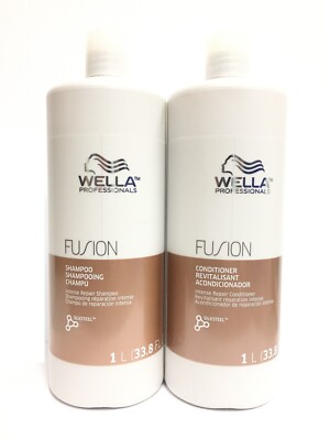 (2 PACK) Wella Fusion Intense Repair Shampoo and Conditioner Duo, 33.8 oz