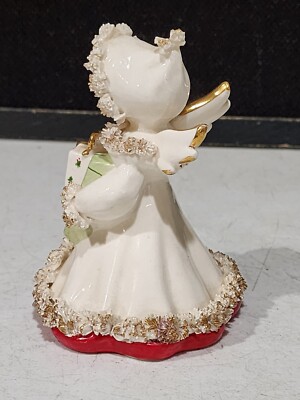 Vintage Napco Christmas Angel S116B Ceramic Figurine Spaghetti