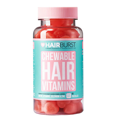 HAIRBURST Kauartikel Erdbeergeschmack 60 Gummis Haarwuchsvitamine *NEU*