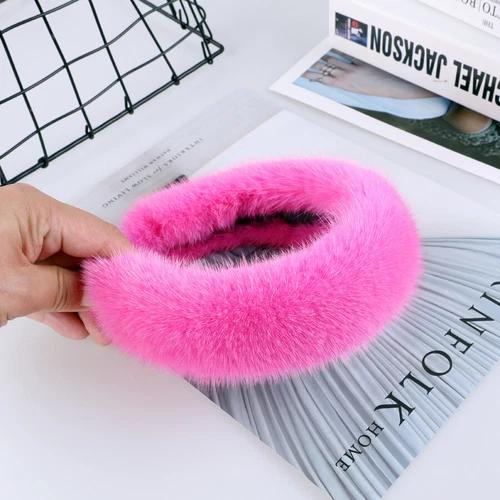 women's luxury100% mink fur headband real fur hair band Hair hoop - Picture 19 of 30