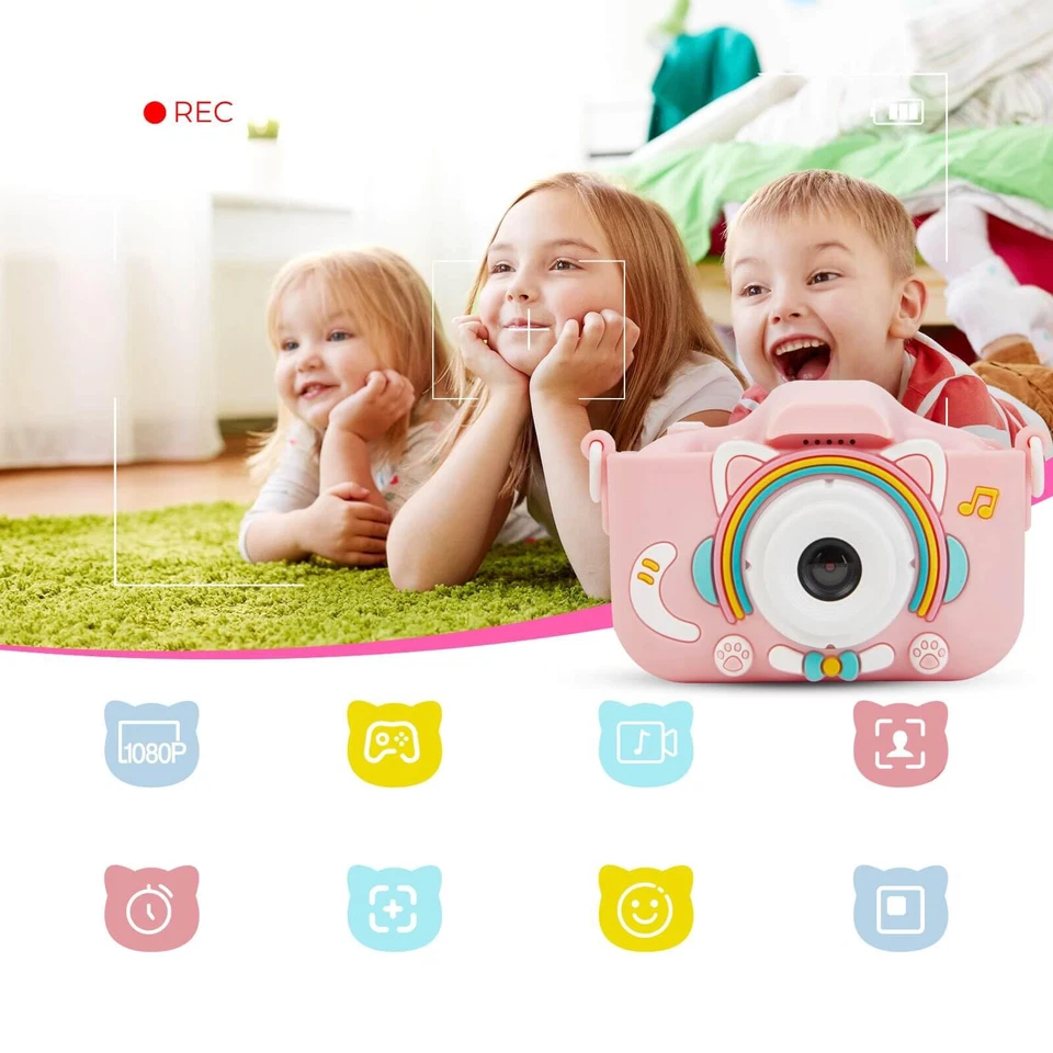 Kinderkamera Kinder Kamera 1080P 32GB SD Karte Selfie Digitalkamera Fotoapparat - Bild 4 von 4