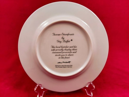 6 Guy Buffet Tuscan Storefronts Salad Dessert Plates Made in Germany Men Women - Picture 11 of 13