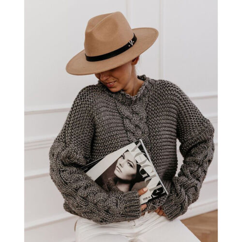Women's Solid Color V-Neck Sweater - Cozy Loose Fit Pullover in Classic Style - Picture 24 of 26
