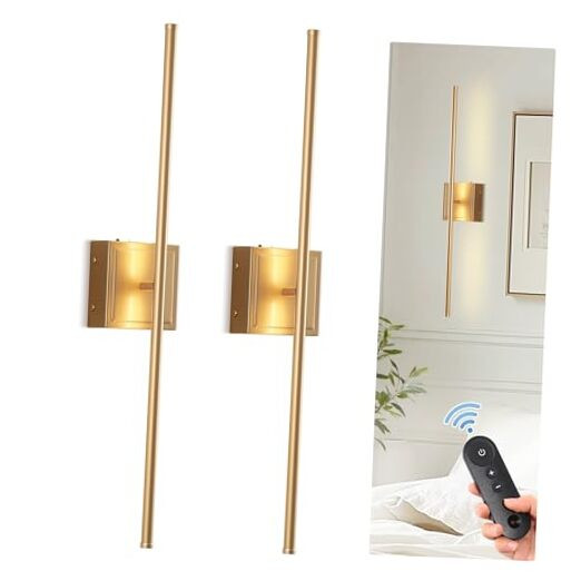 Battery Operated Wall Sconces set of 2, 6000mAh Rechargeable Wall Sconce not
