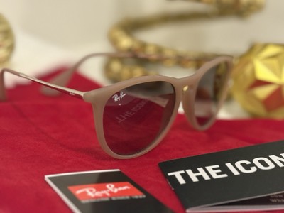 Ray-Ban  Erika Matte Brown Rose Gradient 54mm Sunglasses w/ Case