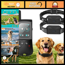 Wireless Dog Fence System - Electric Pet Containment for 2 Dogs, Adjustable Rang