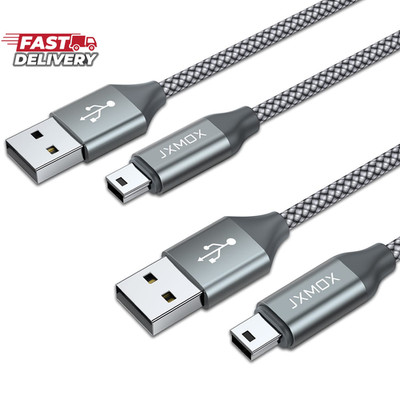 JXMOX Mini USB Cable, (3.3Ft 2 Pack) USB 2.0 Type a Male to Mini B Charging Cord