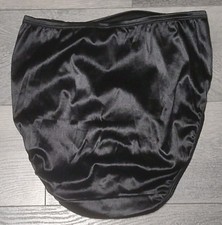 Jupon Taille S Long En Nylon Noir Dentelle Vintage Sears - Fendu Sur L'ourlet, Super Doux Et Fluide