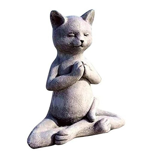 Yoga Cat Meditating Cat Statue Buddha Zen Figurine Art Statue Sculptures