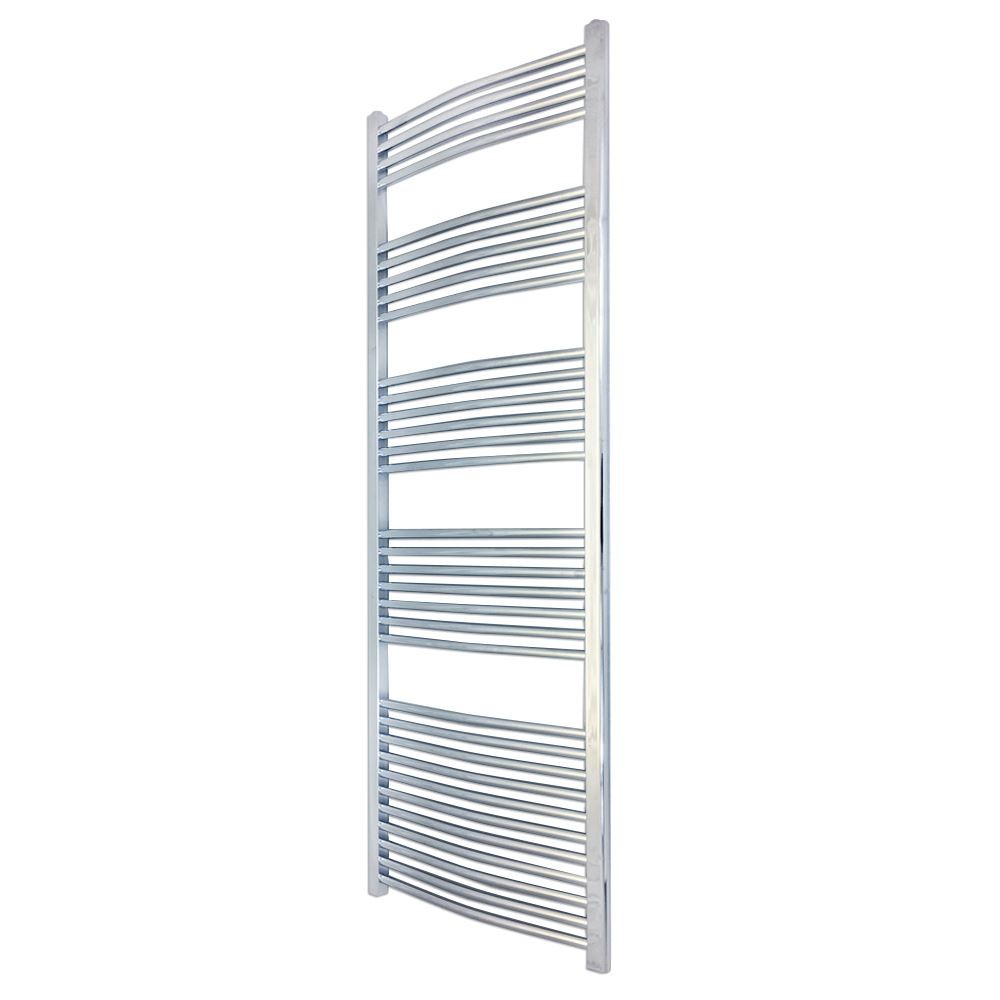 Towel Rail Radiator Curved Chrome Bathroom Heater 500mm x 1800mm 3012 BTUs