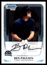 Ben Paulsen 2011 Bowman #BCP34 Rockies MLB READ FREE SHIPPING AutographDen