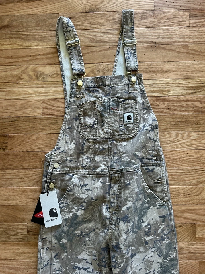 MONOS BABERO Carhartt WIP para mujer camuflados combi/desierto usados lona S pierna recta Foto 2 de 4