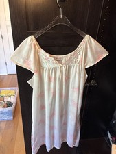 Kelly Reed Collection Vintage Floral embroidered Nightgown Pink White Size XL co