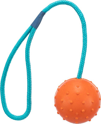 Trixie 3305 Ball Am Seil, Naturgummi, Ø 6/30 Cm, Orange/Türkis, 1Er Pack, Hund, 