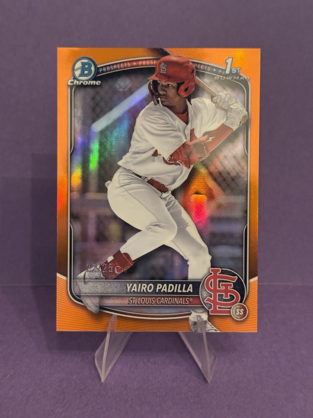 2025 Bowman Chrome 1st True Orange #236 Yairo Padilla /25