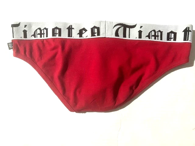 Nuevo TIMOTEO Para Hombres Rojo Algodón Súper Bajo Bikini Calzoncillo Ropa Interior talla XL Foto 4 de 4
