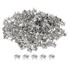 80Pcs Square Pyramid Rivets, 4mm Four-Jaw Studs Spikes Silver