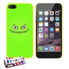 COQUE iPHONE 5 5S SE LE MONSTRE VERT SILICONE JAUNE RIGIDE (TPU)