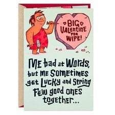 Hallmark Funny Valentine's Day Card 8.31 x 5.75 inches, Wife, Caveman Humor