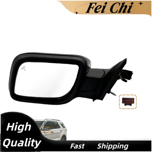 Side Mirror with Blind Spot Puddle Lamp Driver Side For 2016-2019 FORD Explorer