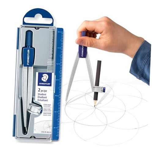 Advanced Student Compass 2 Piece Set - Metal 2 Piece Set (Plastic Case) - 第 1/4 張圖片