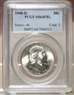 1948-D FRANKLIN HALF DOLLAR PCGS MS64FBL FULL BELL LINES 868312