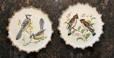 Vintage Scalloped Porcelain Bird Plates Lot o...