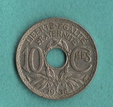 1938 FRANCE 10 CENTIMES - Excellent Coin