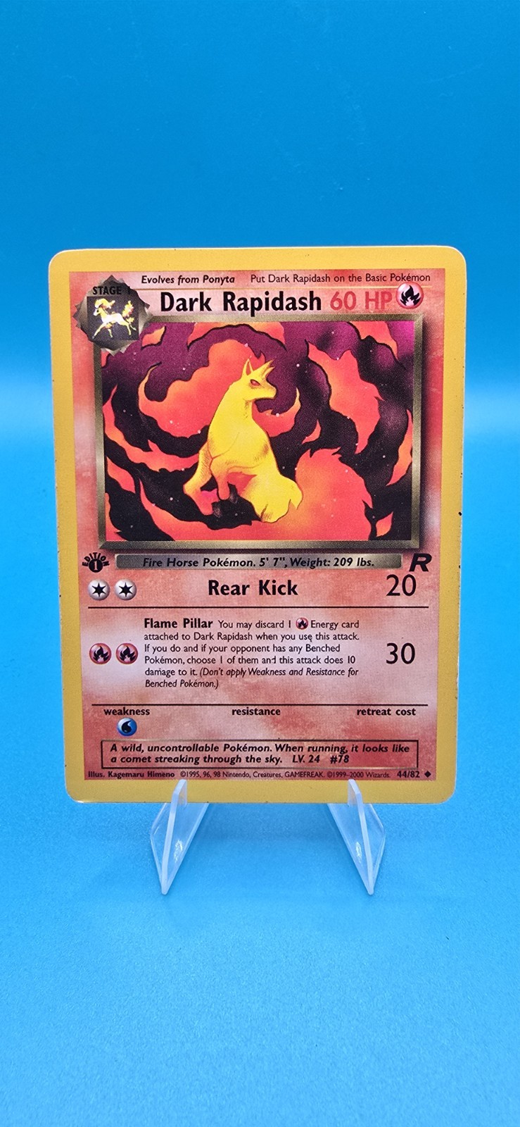 Pokemon Dark Rapidash 44/82 1st Edition Team Rocket Regular Sku2