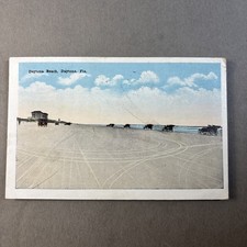 Daytona BEACH POSTCARD FL 1918 post antique old cars on the sand WB