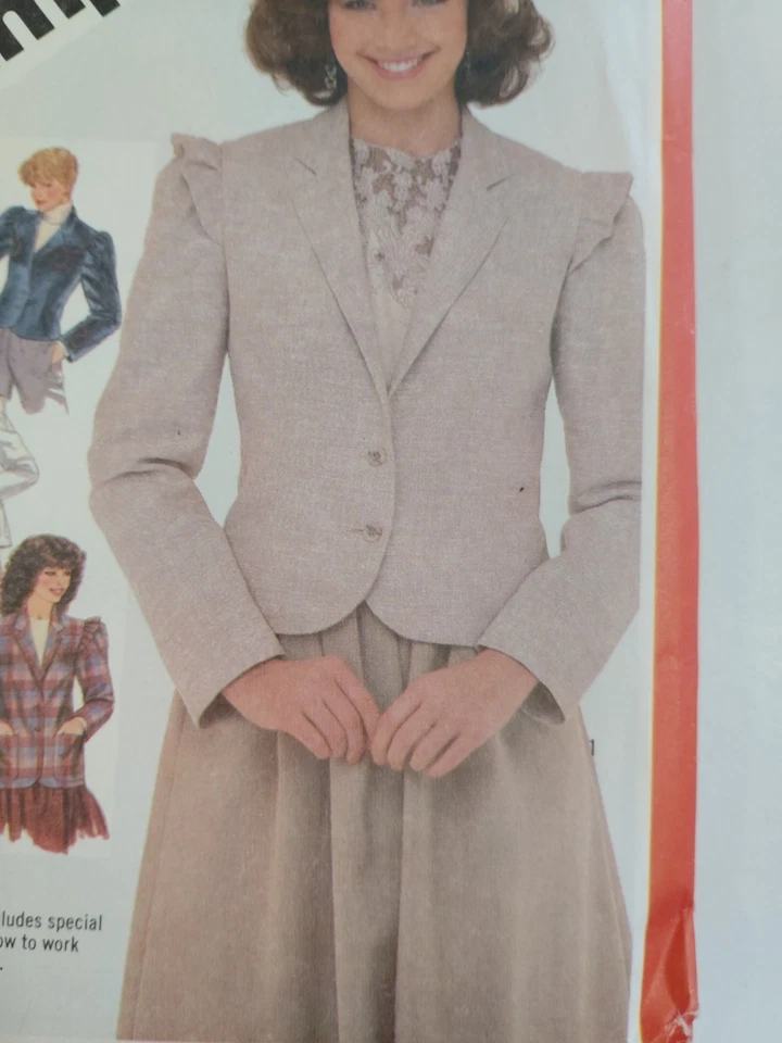 Simplicity 5573 Blazer Jacket Sewing Pattern Ladies 8 UC Fitted Career Work VTG - Image 4 of 4