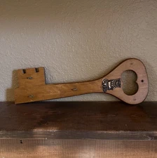 Vintage Wooden Skeleton Key Shaped Key Holder by Enesco Made In Japan 13” Retro 