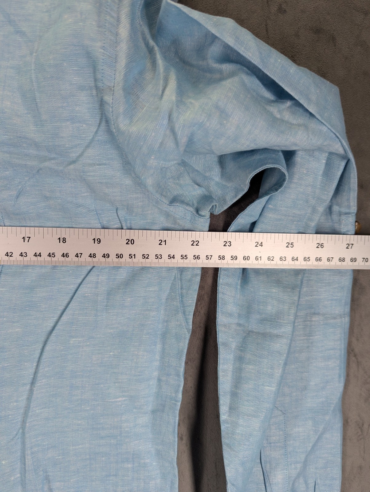 Ted Baker Linen Blend Shirt Men Size XXL Slim Fit Long Roll Tab Sleeve Ted 6 image 8