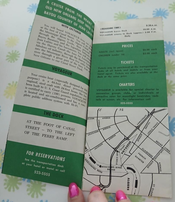 1970's Voyageur Original Bayou And River Cruise Brochure New Orleans Louisiana