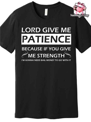 1pc Lord Give Me Patience Graphic Cotton T-Shirt - Men'S Casual Crew Neck, Sho