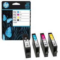 Hp 912(6ZC74AE) Schwarz, Cyan, Magenta, Gelb Druckerpatronen, 4Er-Set
