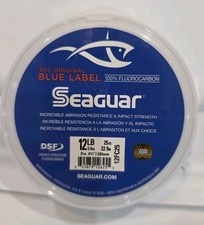 Seaguar Blue Label 100 Fluorocarbon 12lbs Fishing Line Leader 25yds Spool Clear