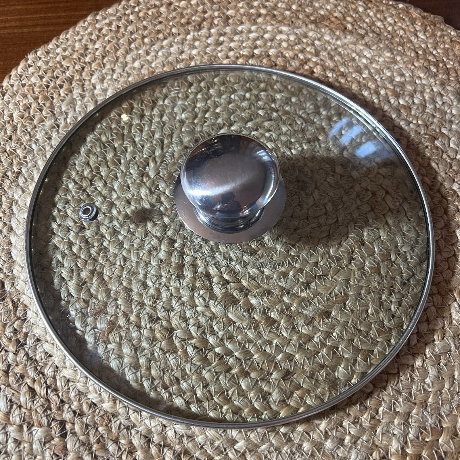 Glass/Stainless Steel Replacement Pot Lid w/Steam Vent Stainless Knob 8.75”