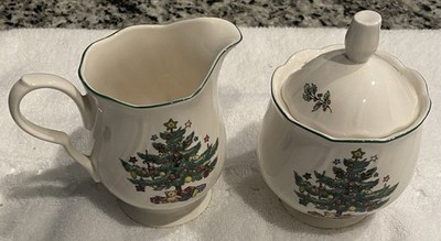 VTG Nikko Happy Holidays Lidded Sugar and Creamer  CHTM-1293