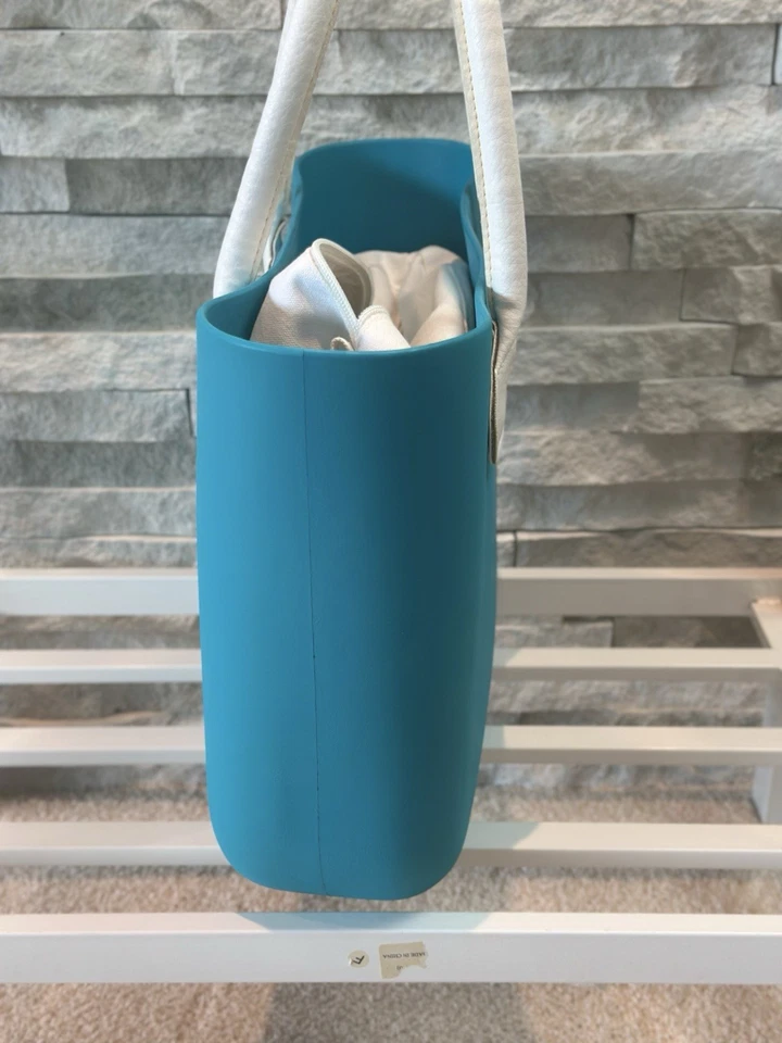 Bolso de hombro grande O Bag Italia espuma azul para mujer con asas dobles verde Foto 3 de 4
