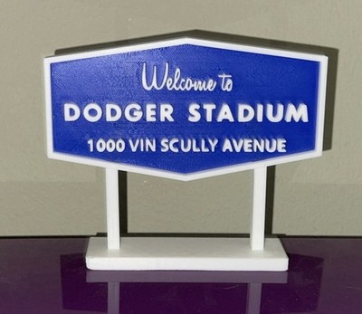 Dodger Stadium Welcome Sign 3D Printed MLB Dodgers