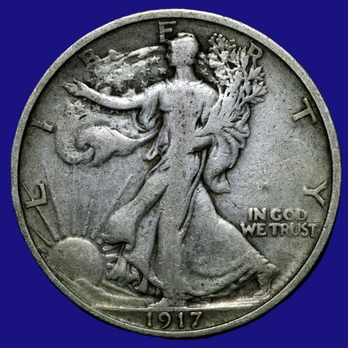 1917 WALKING LIBERTY SILVER HALF DOLLAR ~ EXTREMELY FINE ~ NICE & ORIGINAL COLOR