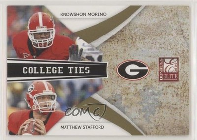 2009 Donruss Elite Gold /399 Knowshon Moreno Matthew Stafford #5 Rookie RC 9cf