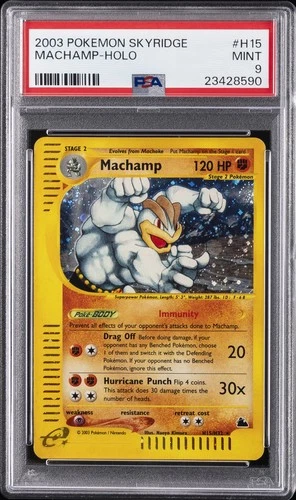 2003 POKEMON SKYRIDGE #H15 MACHAMP-HOLO PSA 9