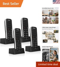 Wireless Intercom System Long Range House Office Handheld 4 Pack